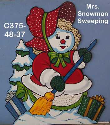 C375Mrs. Snowman Sweeping